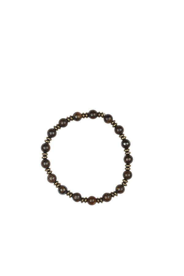 Kahverengi Doğal Taş Kadın Bileklik 