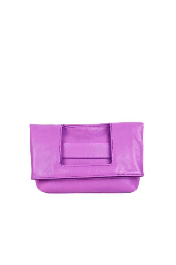 Lila Deri Kadın Portföy Çanta 