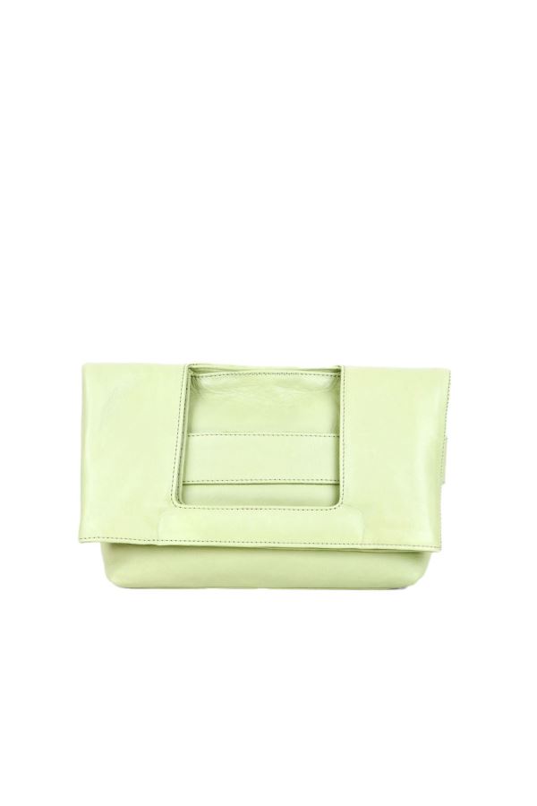 Yeşil Deri Kadın Portföy Çanta