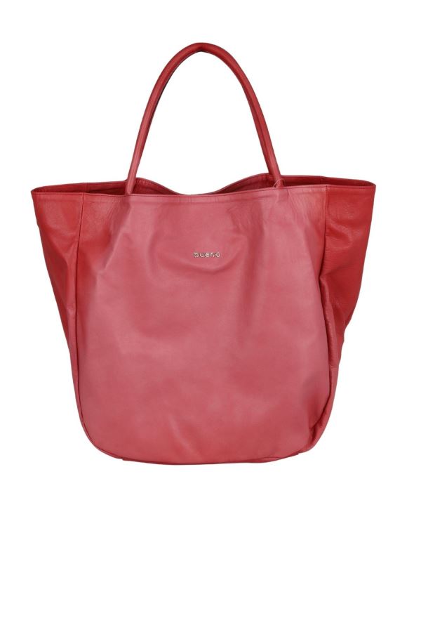 Kırmızı Deri Kadın Omuz Çantası 