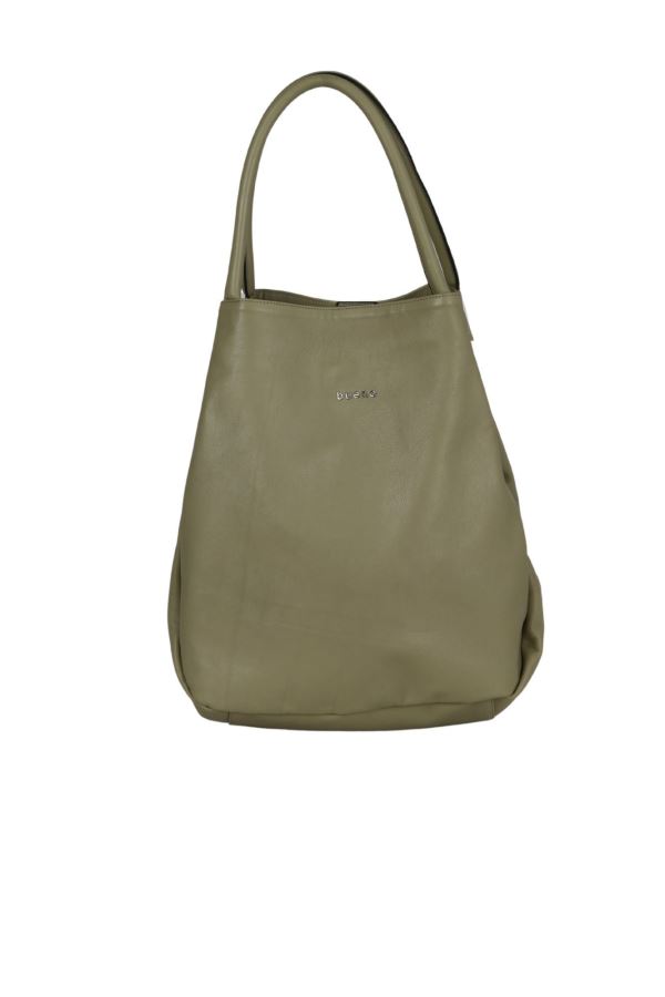 Haki Deri Kadın Omuz Çantası