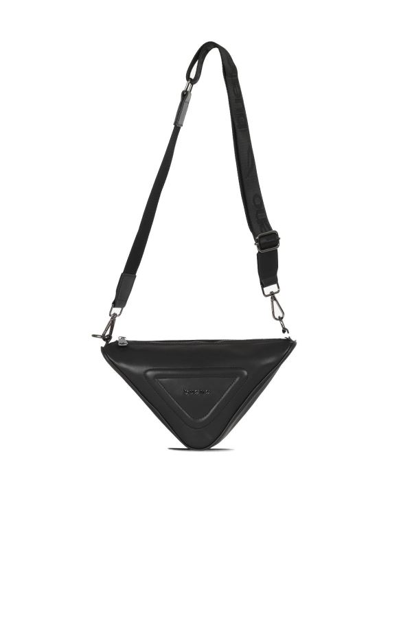 Siyah Deri Kadın Çapraz Çanta 