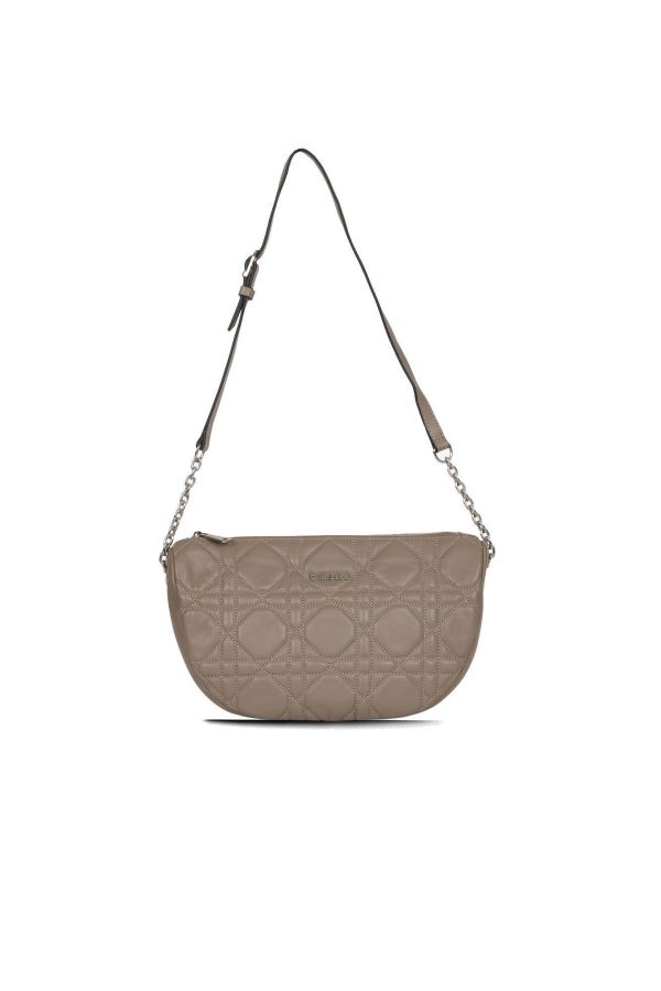 Gri Deri Kadın Çapraz Çanta 