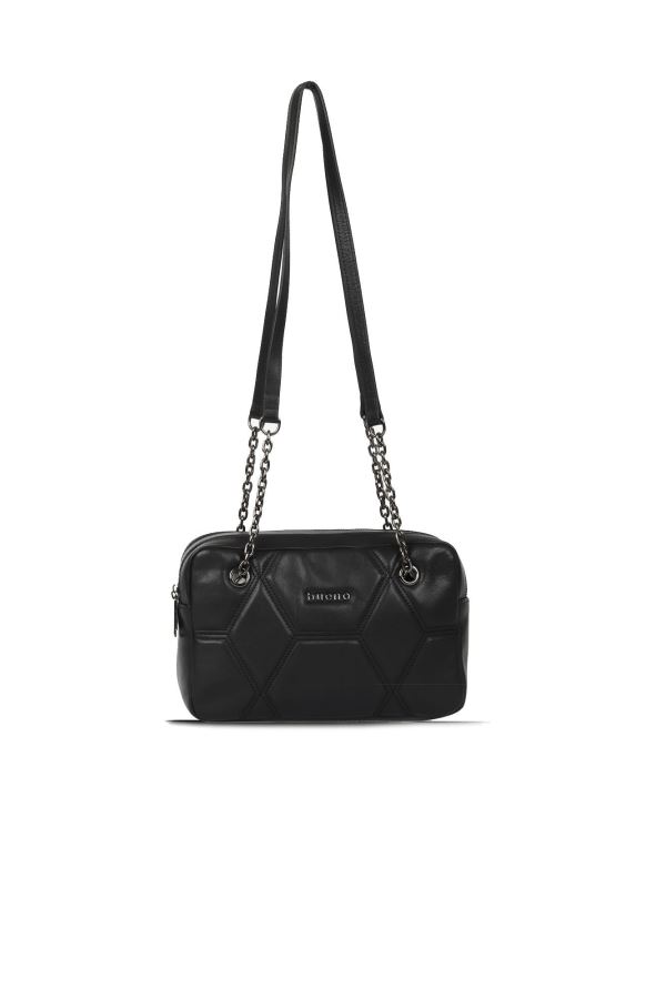 Siyah Deri Kadın Çapraz Çanta