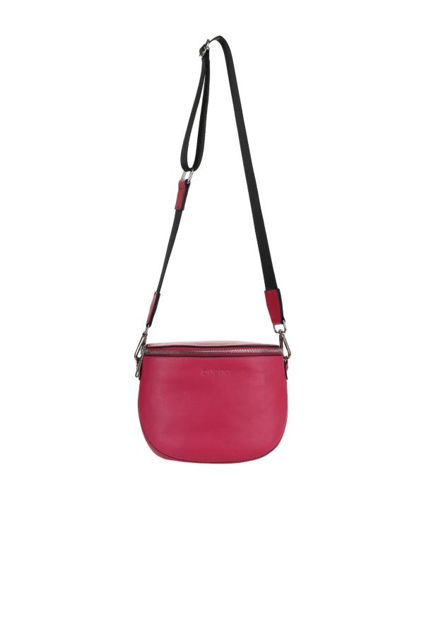 Fuşya Koyu Deri Kadın Çapraz Çanta