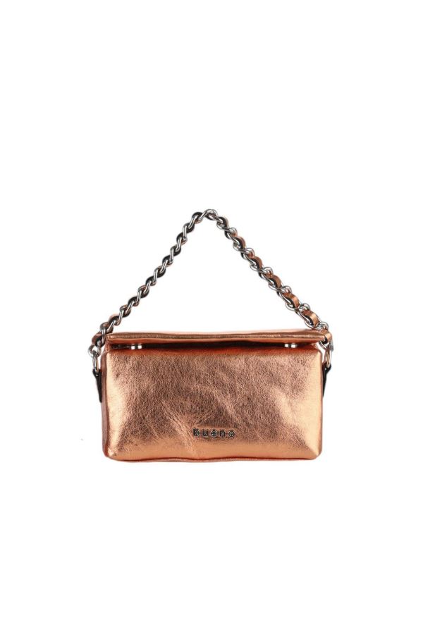 Turuncu Parlak Deri Kadın Çapraz Çanta 