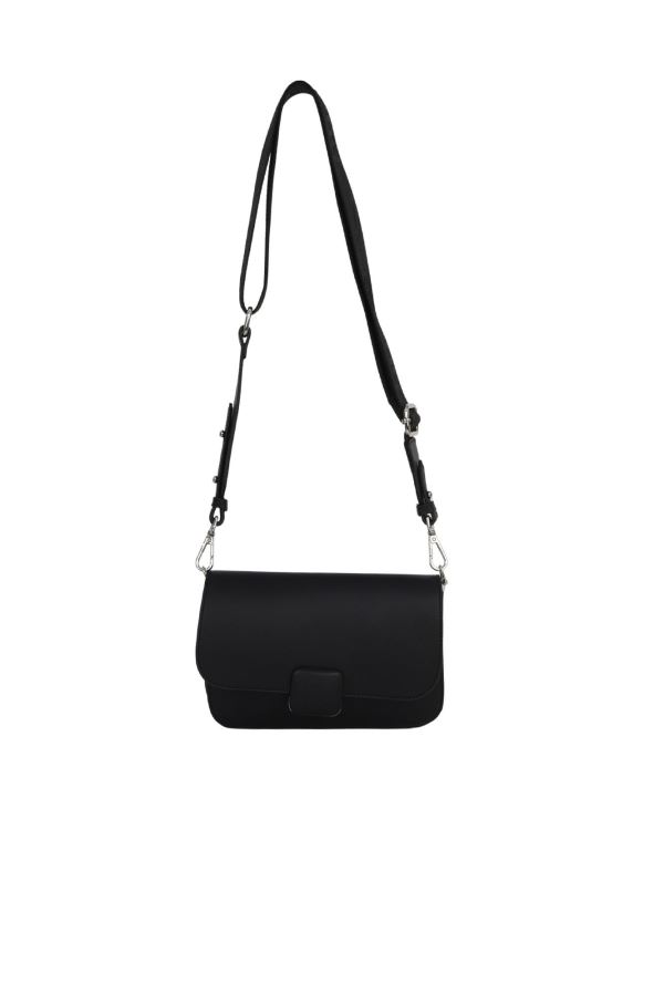 Siyah Deri Kadın Çapraz Çanta