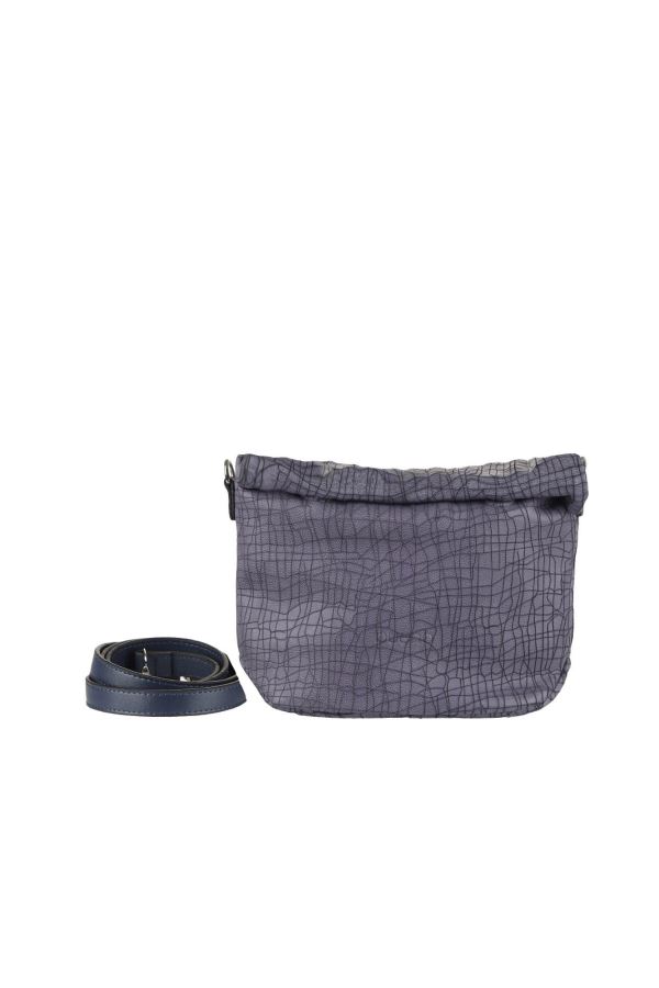 Lacivert Cracked Deri Kadın Çapraz Çanta