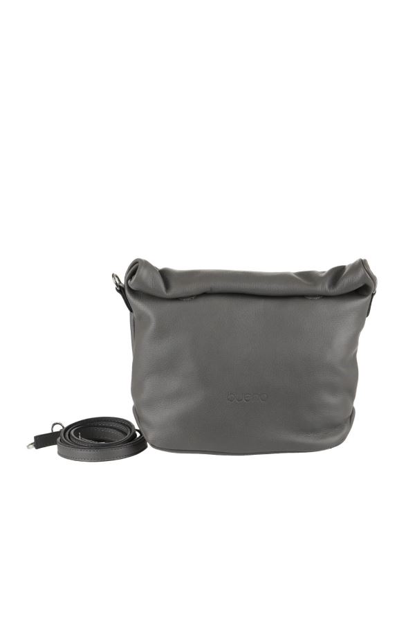 Gri Amf Deri Kadın Çapraz Çanta