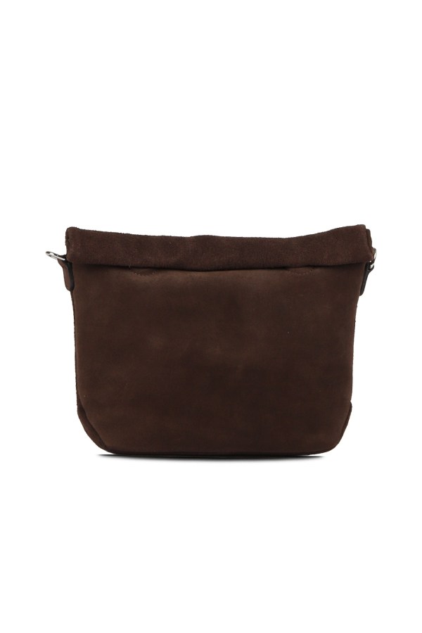 Kahverengi Koyu Süet Kadın Çapraz Çanta
