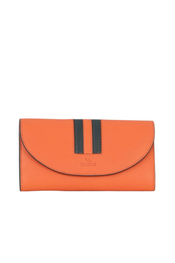 Turuncu Haki Deri Kadın Cüzdan