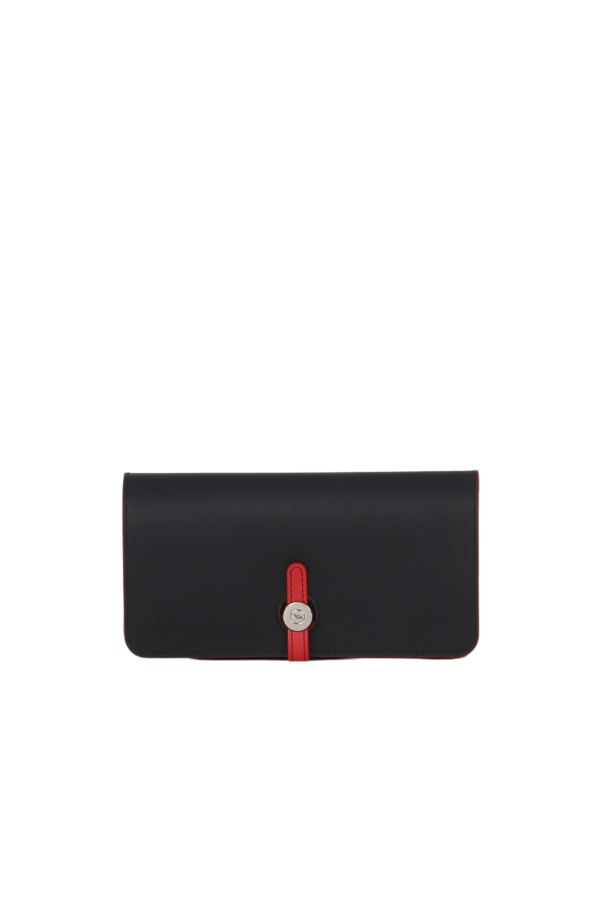 Siyah Kırmızı Deri Kadın Cüzdan
