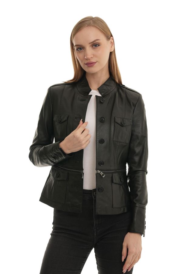 Siyah Deri Deri Mont