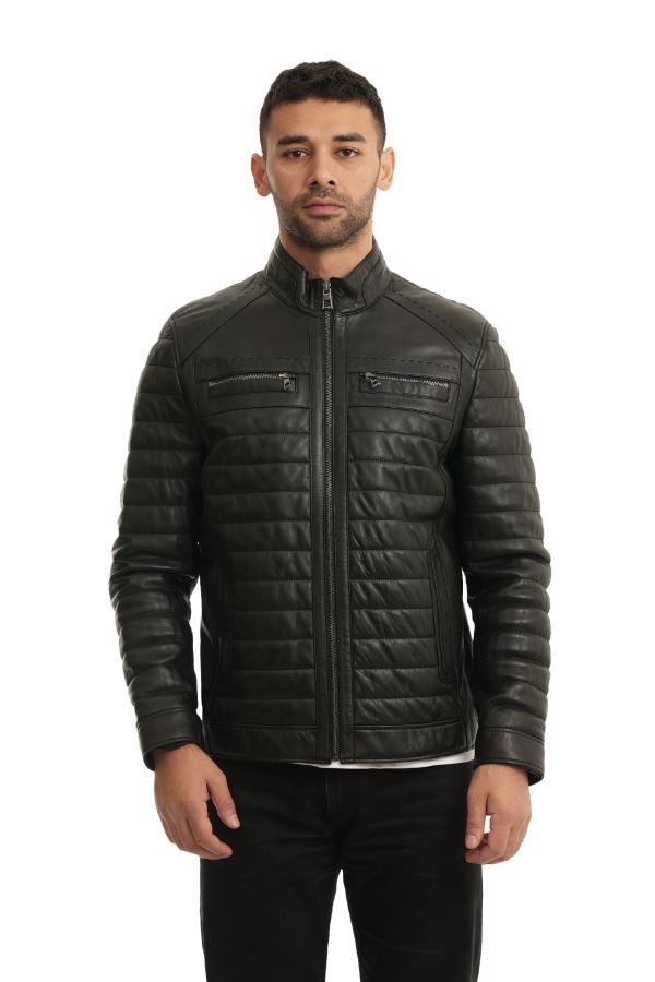 Siyah Deri Deri Mont