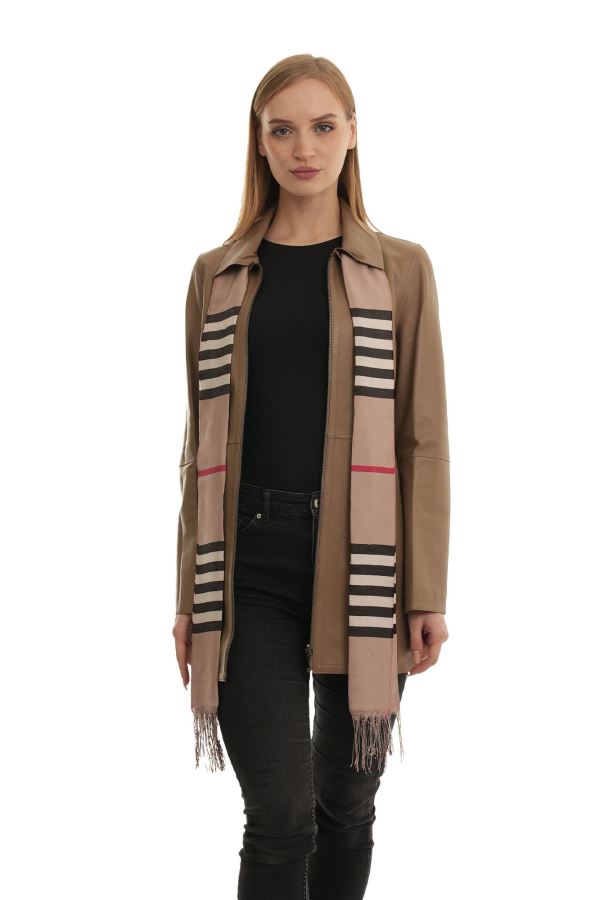 Vizon Pitikare Kadın Deri Mont