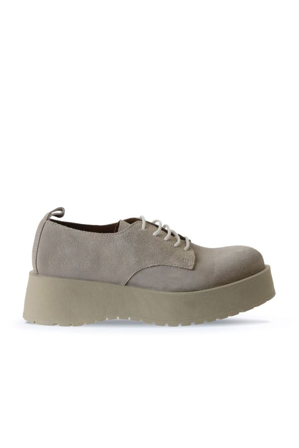 Bej Süet Kadın Dolgu Topuklu Ayakkabı