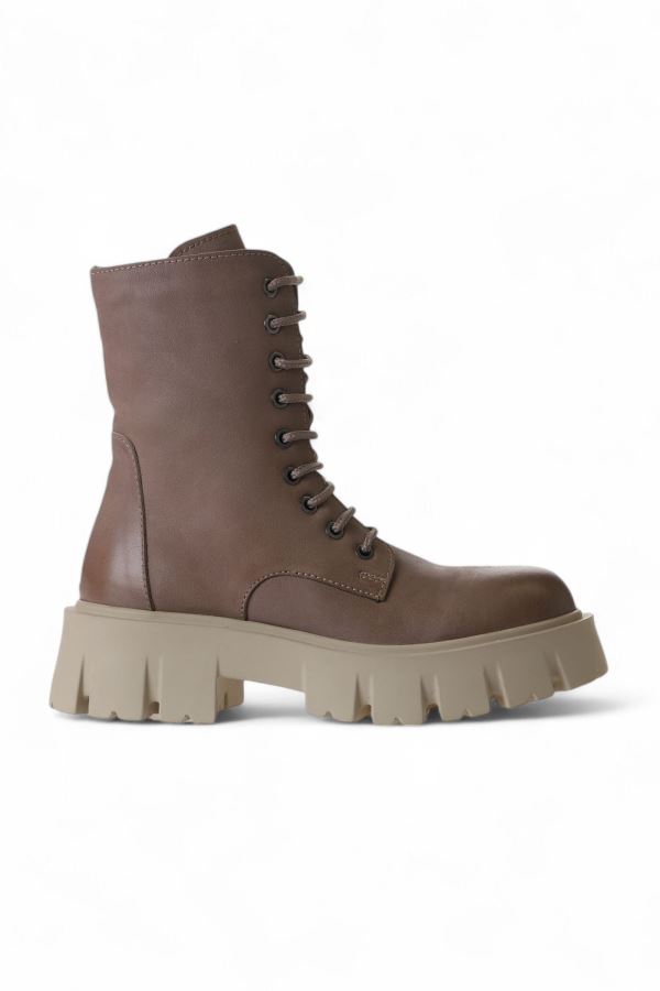 Vizon Deri Kadın Dolgu Topuklu Bot