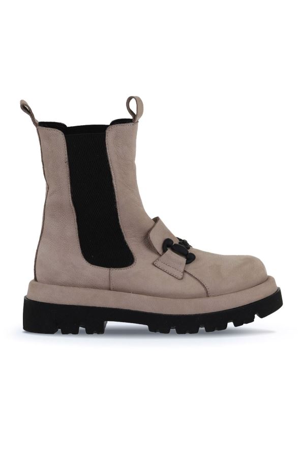 Vizon Nubuk Kadın Dolgu Topuklu Bot