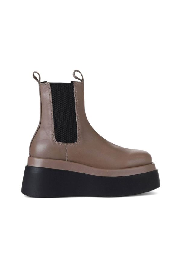 Vizon Deri Kadın Dolgu Topuklu Bot