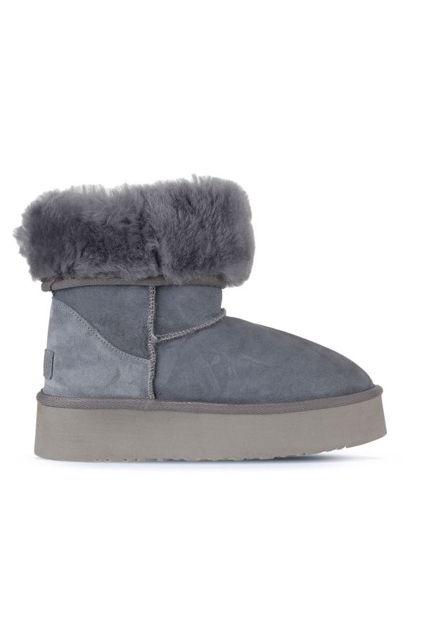 Mavi Süet Kadın Dolgu Topuklu Bot