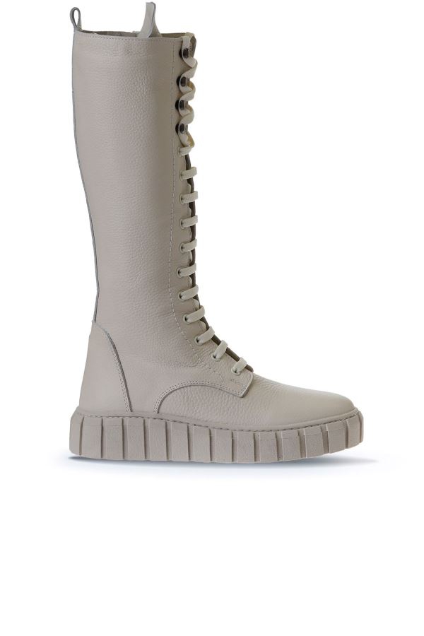 Bej Deri Kadın Spor Çizme