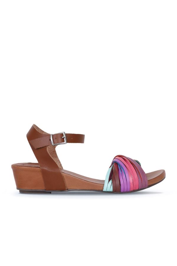 Multi M10 Deri Kadın Dolgu Topuklu Sandalet