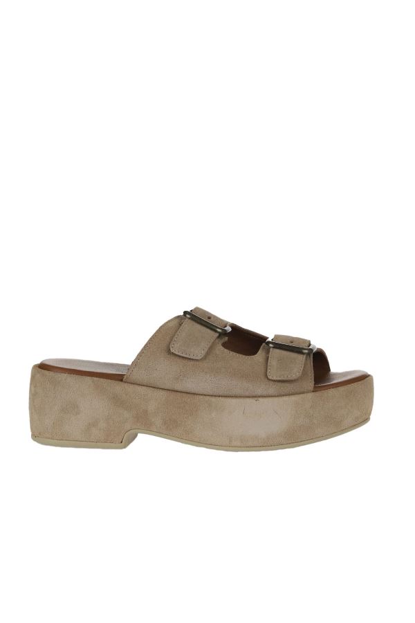 Taba Açık Süet Kadın Düz Terlik