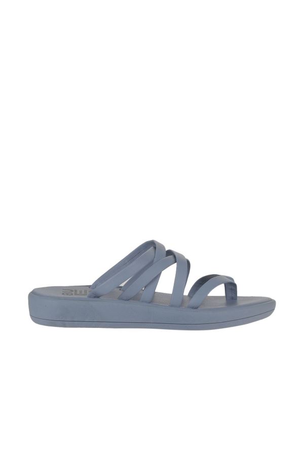 Mavi Deri Kadın Parmak Arası Terlik