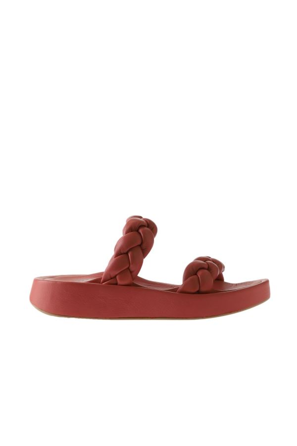 Mercan Deri Kadın Düz Terlik