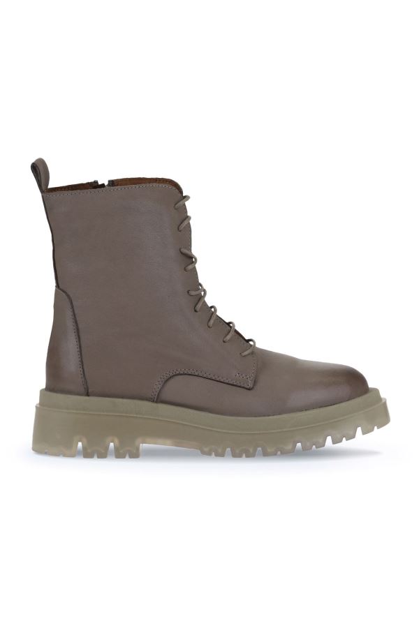 Vizon Açık Deri Kadın Düz Bot