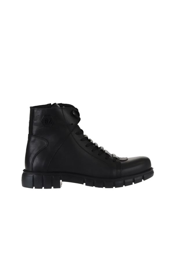 Siyah Antik Deri Erkek Bot