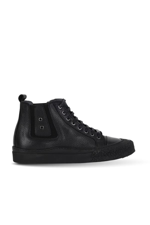 Siyah Safari/Flotter Deri Erkek Düz Bot 