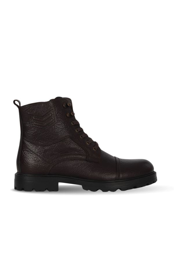 Kahverengi Flotter Deri Erkek Düz Bot