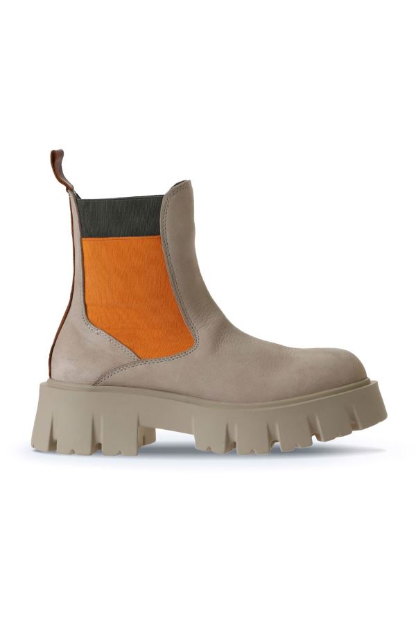 Bej Multi Deri Kadın Düz Bot