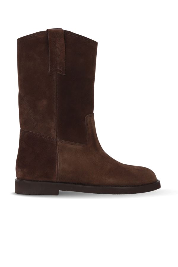 Kahverengi Süet Kadın Düz Bot