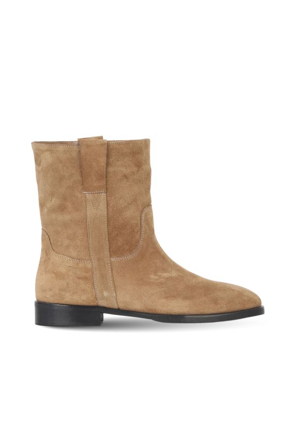 Taba Süet-Deri Kadın Düz Bot