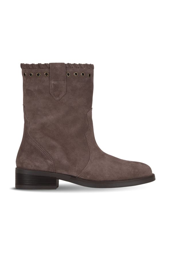 Vizon Süet-Deri Kadın Düz Bot 
