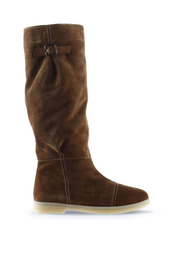 Taba Süet Kadın Düz Çizme