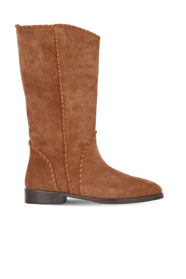 Taba Süet Kadın Düz Çizme