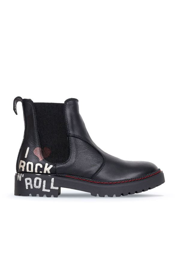 Siyah B76C01 Kadın Düz Bot