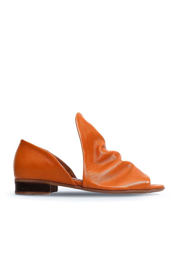 Taba Deri Kadın Topuklu Sandalet