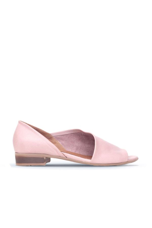 Gül Kurusu Deri Kadın Topuklu Sandalet