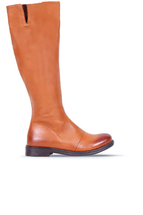 Taba Deri Kadın Düz Çizme