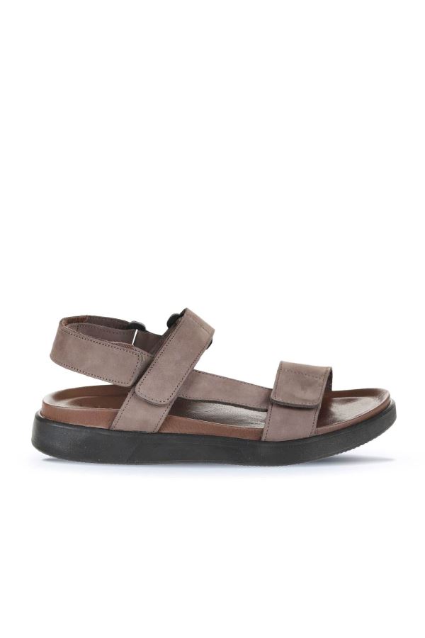 Kahverengi Nubuk Erkek Sandalet 