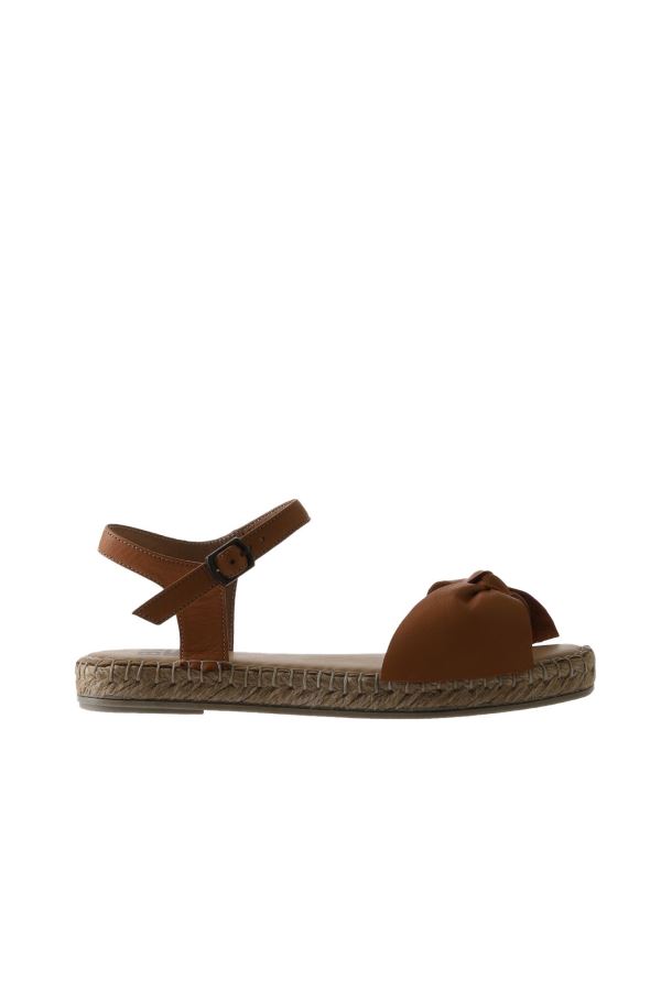 Taba Deri Kadın Espadril Sandalet