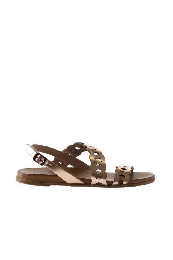 Pudra Parlak Deri Kadın Topuklu Sandalet