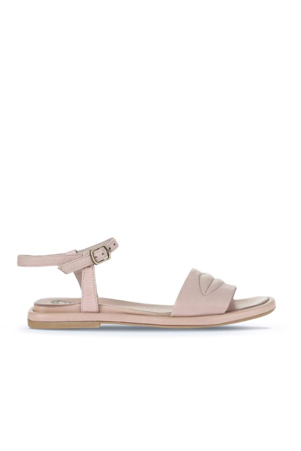 Gül Kurusu Deri Kadın Düz Sandalet