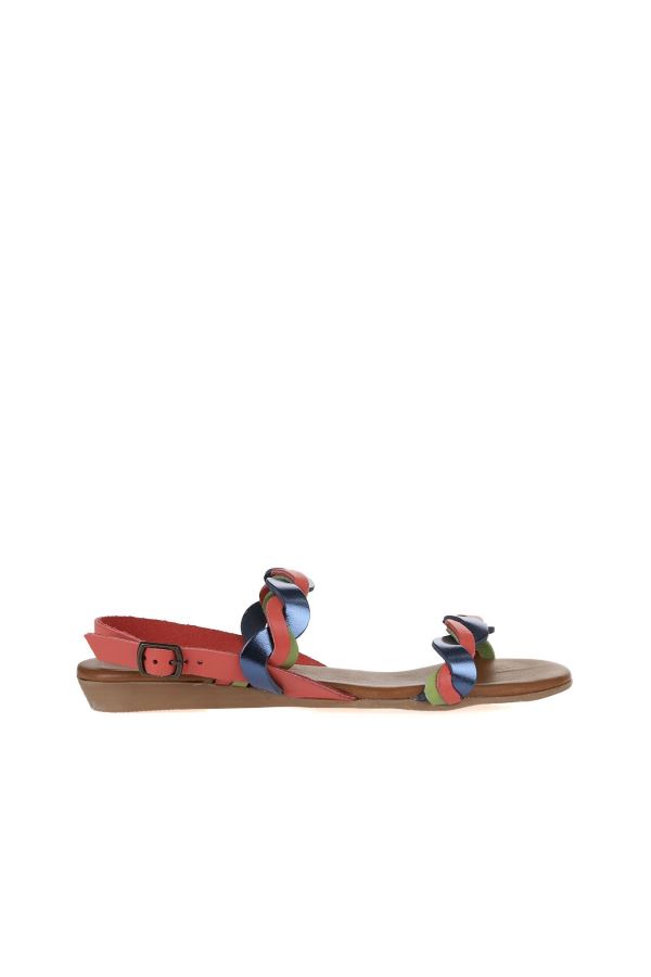 Mercan Multi Deri Kadın Düz Sandalet