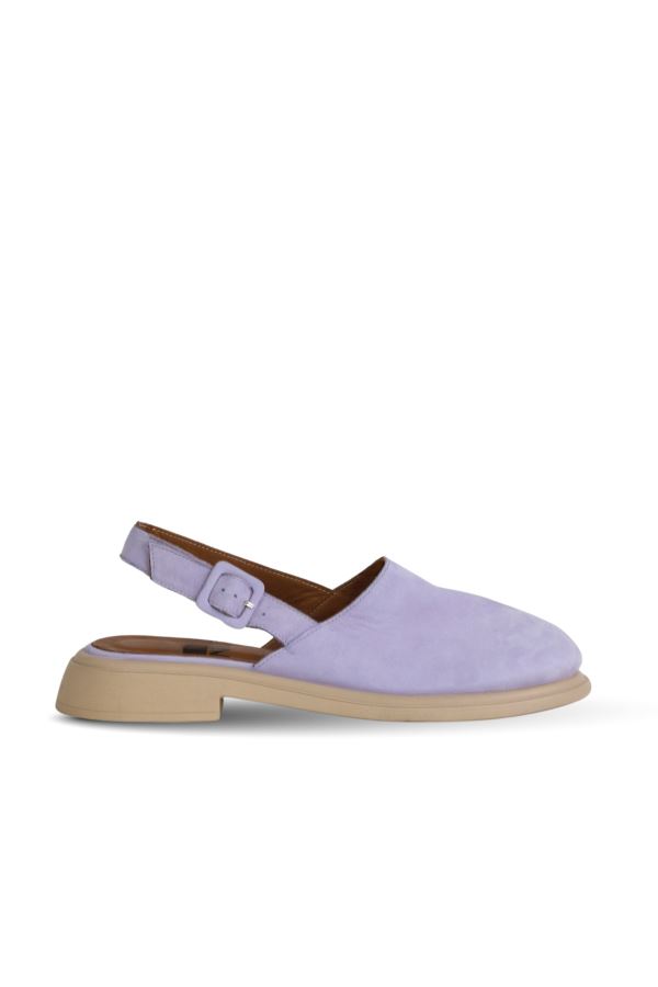 Lila Nubuk Kadın Düz Sandalet 