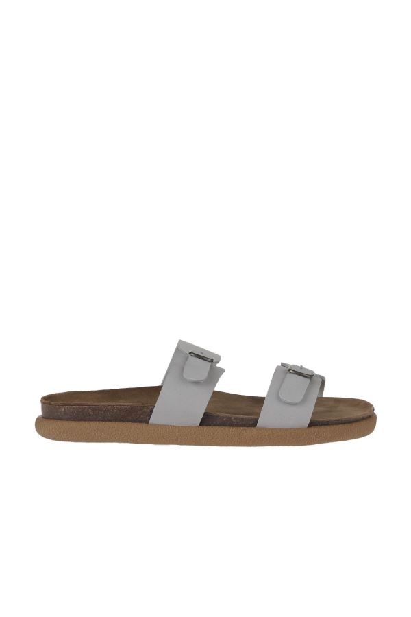 Gri Nubuk Erkek Düz Terlik